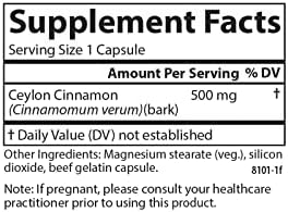 Carlson Ceylon Cinnamon, Cinnamon Supplements, 500 mg, 180 Capsules