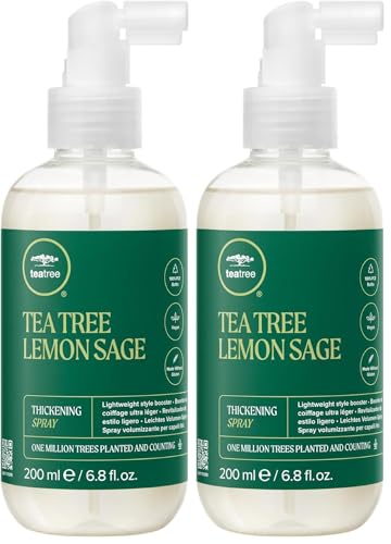 Tea Tree Lemon Sage Thickening Spray, Builds Body + Boosts Volume, For Fine Hair