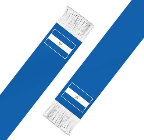 Nicaragua Flag Scarf,60inch Nicaraguan Banner Sports Fan Scarves,18×150cm Novel Souvenir For Team Game Party Parade