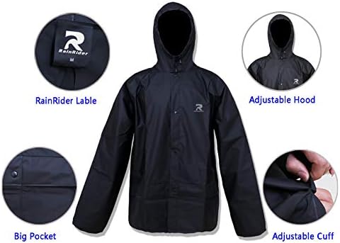 Ultra-Lite Rain Suit for Men Women Waterproof Protective Rain Coat with Pants 2 Pieces Rain Gear