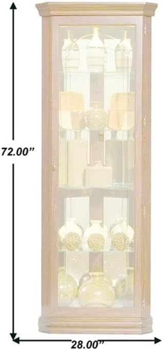 Pulaski Furniture Wood Framed 4 Shelf Corner Curio Cabinet in Cherry Brown
