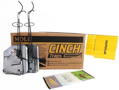 Cinch Traps Mole Trap Kit: Two Traps With Mole Tunnel Flags And Instructions - By - Made In America