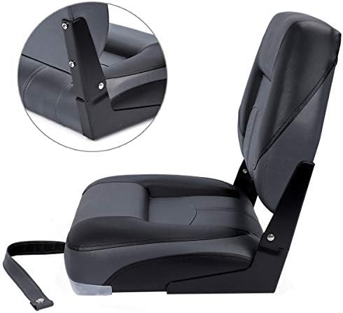 NORTHCAPTAIN T1 Deluxe Low Back Folding Fishing Boat Seats 2 Pack - Premium Bass/Jon/Pontoon Boat Chairs,4 Mounting Screws Included