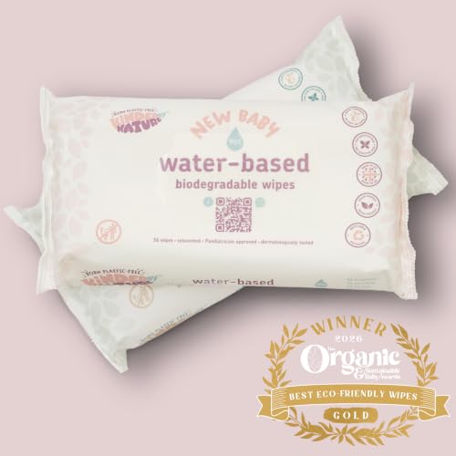 Kinder by Nature Water-Based Baby Wipes - 672 Count (12 packs of 56) -Unscented and Hypoallergenic - 99% water - 100% biodegradable - Plastic-Free