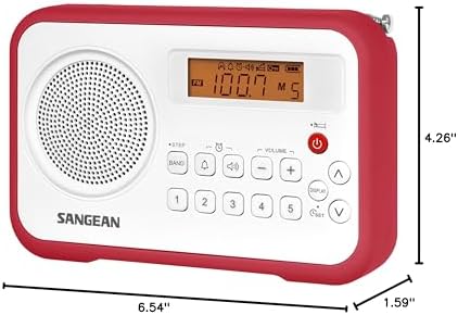 Sangean PR-D18BU AM /FM / Portable Digital Radio with Protective Bumper (White/Blue)