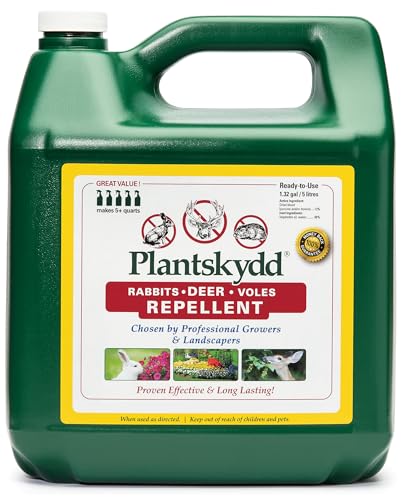 Plantskydd Animal Repellent, Deer, Rabbit, Ready-to-Use Liquid, 1.3 Gal | Year-Round Protection for Trees, Shrubs, Gardens, Flowers - Also Repels Elk