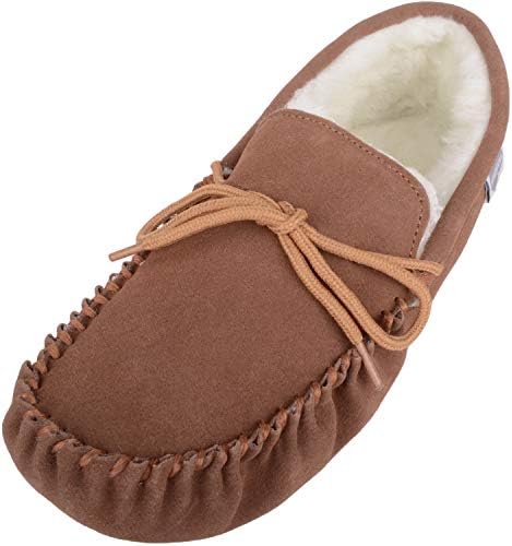 SNUGRUGS Men's Alfie Wool Lined Suede Sole Moccasin Slipper