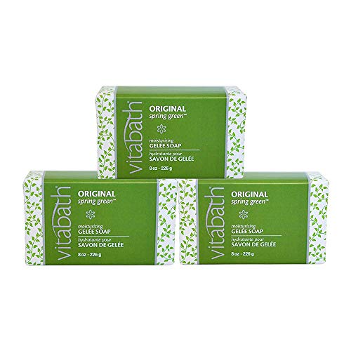 Vitabath Original Spring Green Moisturizing Gelee Bar Soap All Over Gentle Foaming Cleanser & Hydrating Solid Body Wash - Nourish & Rejuvenate All