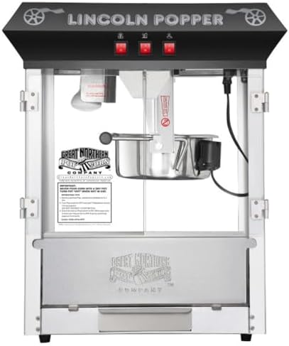 Lincoln Popcorn Machine - 8oz Popper with Stainless-Steel Kettle, Reject Kernel Tray