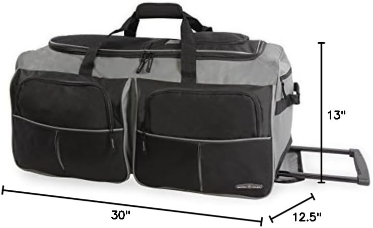 Pacific Coast Unisex 30" Large Rolling Duffel Bag, Red, One Size