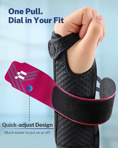 Quick Adjust Carpal Tunnel Wrist Brace, Open Thumb Opening for All-Day Wear | Removable Support Splints, Breathable Fabric, Daytime Typing & Night Support, Adjustable Wrist Support, Carpal Tunnel Relief