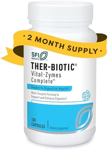 Klaire Labs SFI Health Vital-Zymes Complete Enzymes, 120 Capsules | Digestive Enzymes to Help Ease Indigestion & Aid Nutrient Absorption