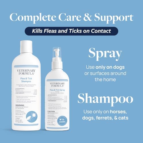 Veterinary Formula Flea and Tick Shampoo for Dogs and Cats, 16 oz