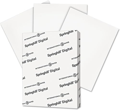 Springhill White 8.5” x 11” Cardstock Paper, 90lb, 163gsm, 250 Sheets (1 Ream) – Premium Lightweight Cardstock, Printer Paper with Smooth Finish for Greeting Cards, Flyers, Scrapbooking – 015101R