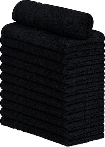 Utopia Towels Bleach Safe Salon Towels - Pack of 24 Black Hand Towels - (16 x 27 Inches), Salon Towels Bleach Safe