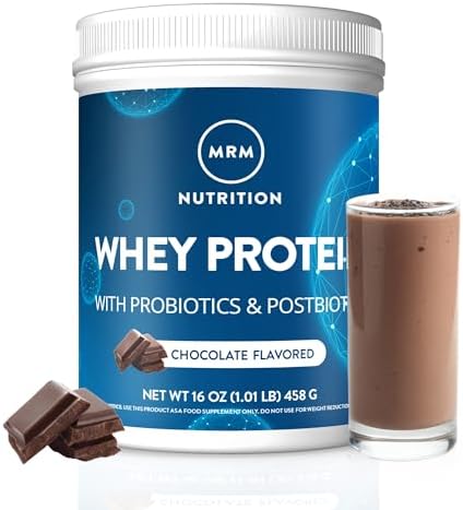 MRM Nutrition Whey Protein - Vanilla Flavored, BCAAs - 34 Servings | Microfiltered Whey Protein Isolate & Concentrate, 16 Different Probiotic Strains, & Digestive Enzymes, Gluten Free