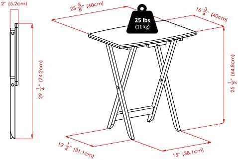 Winsome Darryl Set of 4 Oversized Foldable Tables, Walnut, 26" | Easy to Store Portable Fold Up Table Set for Kitchen, Living Room TV Dining, Crafts, Puzzles, Work From Home