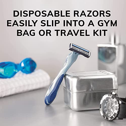 BIC Flex 3 Men's Disposable Razors, 3-Blade, Smooth Shave, 8-Pack | Pivoting Head for Easy Control | Lubricating Aloe Strip for Comfort | Ergonomic Handle for Better Grip