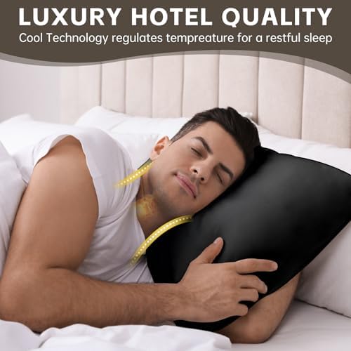 HIMOON Bed Pillows for Sleeping 2 Pack,Queen Size Cooling Pillows Set of 2,Top-end Microfiber Cover for Side Stomach Back Sleepers
