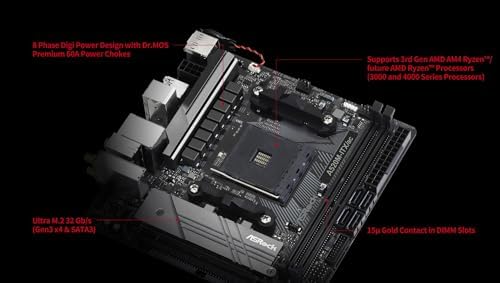 ASRock A520M-ITX/AC Supports 3rd Gen AMD AM4 Ryzen™ / Future AMD Ryzen™ Processors (3000 and 4000 Series Processors) Mini ITX Motherboard