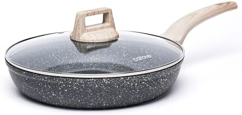 CAROTE Non Stick Frying Pan, 12 Inch Classic Granite Skillet with Glass Lid