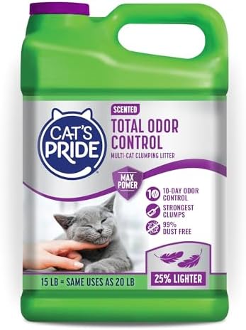 Cat's Pride Total Odor Control, Max Power, Clumping Litter Scented 15lb