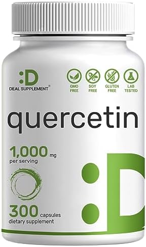 DEAL SUPPLEMENT Quercetin 1, 000mg Per Serving, 300 Capsules – Healthy Immune Support Supplements, High Bioavailable Flavonoids