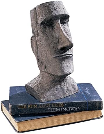 Design Toscano Easter Island Ahu Akivi Moai Monolith Garden Statue, Extra Large, 32 Inch, Cast Stone Resin, Grey Stone