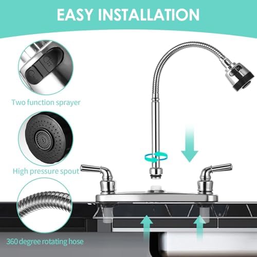 RV Kitchen Faucet Non-Metallic, Flexible Spout for Campers, Motorhomes, Travel Trailers