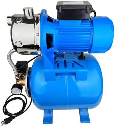 1.6Hp SS Shallow Well & Pressure Booster Pump 110V Water Transfer 48m 15GPM Automatic for Home Garden Sprinkler System Lawn Farm Draining Irrigation