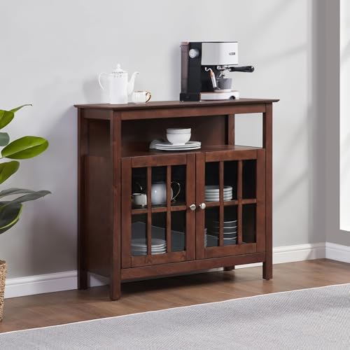 Convenience Concepts Big Sur Highboy TV Stand with Storage Cabinets and Shelves in White Finish
