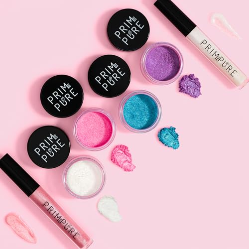 Prim and Pure Mineral Gift Set with Unicorn Mirror| Perfect for Play Dates & Birthday Parties | Kids Eyeshadow Makeup – Mineral | Organic &