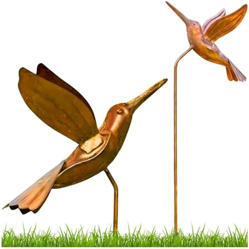 Flamed Copper Dragonfly Garden Ornament