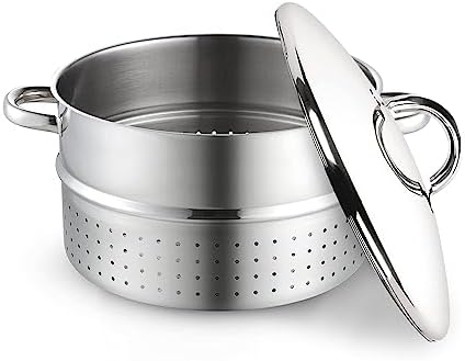 Cook N Home Stainless Steel Steam Juice Extractor, 11-Qt Steam Juicer Pot | Induction ready, Works on All Stovetops, Steamer pan with Strainer