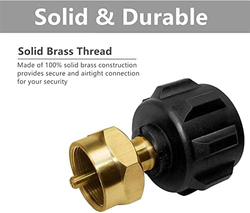 Propane Tank Refill Adapter for 1 lb Bottle QCC1 Type 1 Tank Coupler Brass | Propane Tank to 1 lb Cylinder Adapter for Refilling Disposable Bottles