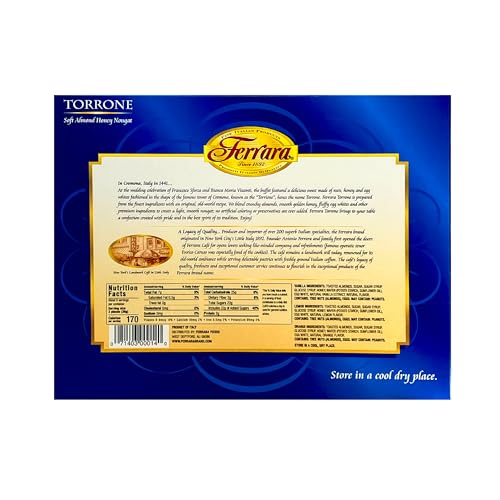 Torrone Nougat Candy, 18 Assorted Pieces (Ferrara) NET WT 7.62 216g