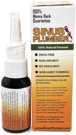 Sinus Plumber Pepper Nasal Spray – Natural Sinus & Allergy Support – Original Formula - 1 fl oz