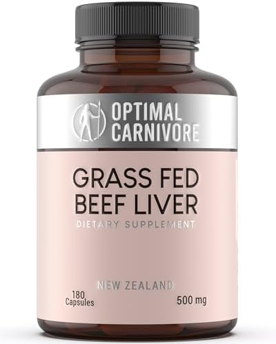 Grass Fed Beef Liver Capsules, Freeze Dried in Convenient Pills, 180 Capsules, Desiccated Supplement