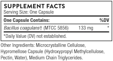 THORNE Bacillus Coagulans, Shelf-Stable Vegan Probiotic, 60 Capsules | Supports GI Function & Regularity, Helps Ease Occasional Gas, Bloating