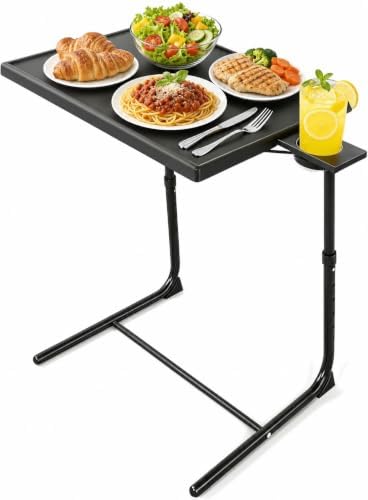 LORYERGO Multifunctional TV Tray Table - 2 Packs Adjustable TV Dinner Tray Tables with 6 Height & 3 Tilt Angle