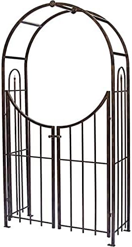 Panacea Products Arched Top Garden Arbor with Gate, Brushed Bronze