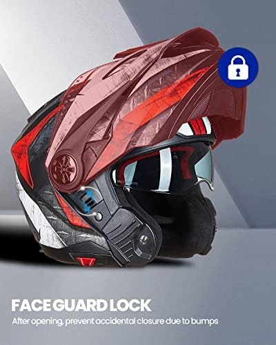 ILM Motorcycle Full Face Modular ATV Helmet Three in One Snowmobile Casco with Pinlock Anti Fog Visor for Men Women DOT Model 909F