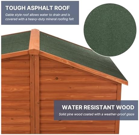 Trixie Natura Classic Dog House - Wooden Outdoor Shelter with Weatherproof Sealer, Hinged Roof & Adjustable Legs for Medium Dogs - Gray - 27 x 41 x 28.5 in