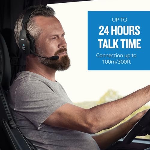BlueParrott B550-XT Bluetooth Headset | 96% noise canceling headset for truck drivers; voice control, IP54-rated, 24 hr talk time