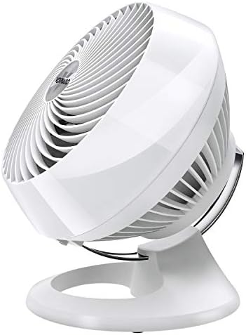 Vornado 460 Small Desk Fan with 3 Speed Settings, Adjustable Tilt Chrome Glide Bar, for Bedroom, Office, Home, Air Circulation up to 70 Feet, Quiet Table Fan, Black