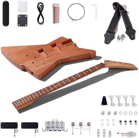 Leo Jaymz DIY Electric Bass Guitar Kit Mahogany Body Maple Neck (AX)