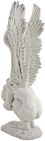 Design Toscano Remembrance and Redemption Angel Religious Indoor/Outdoor Garden Statue, From Base to Top of the Wings Nearly 3 feet tall! Tall, Cast Stone Resin, Antique Stone Finish