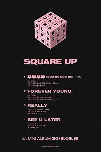 BLACKPINK Square Up 1st Mini Album Black Ver Booklet+PhotoCard+SelfieCard+Lennticular Lyrics+PostCard K-POP Sealed