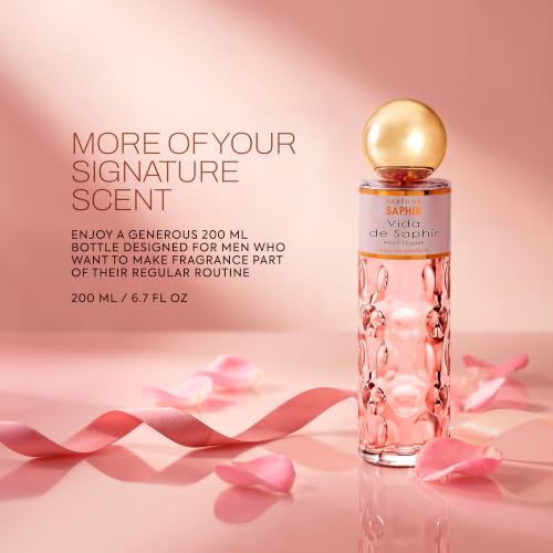 PARFUMS SAPHIR Vida Eau de Parfum, Spray Vanilla Perfume for Women 200ml | Sweet Floral Gourmand, Blackcurrant Pear Jasmine Praline & Vanilla