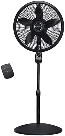 Lasko Cyclone Oscillating Pedestal Fan - Adjustable to 54" - 1843 - Black | Remote Control, Cooling Standing Fan for Bedroom, Living Room